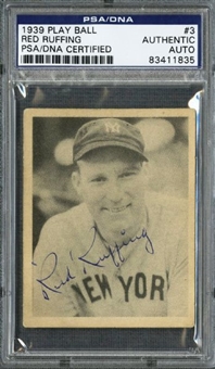 1939 Playball Red Ruffing Autographed Card